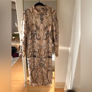 Long sleeve midi sequin dress